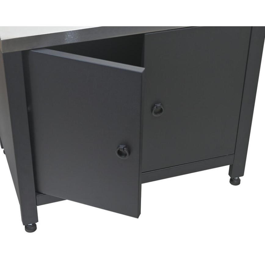 Outdoor cabinet module for grill, 80x47x69 cm, black/stainless steel