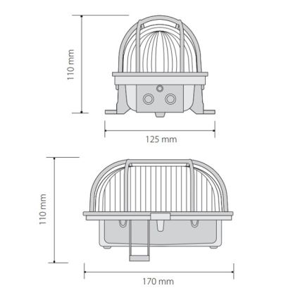 Outdoor ceiling light OVAL 1xE27/60W/230V IP44 brown