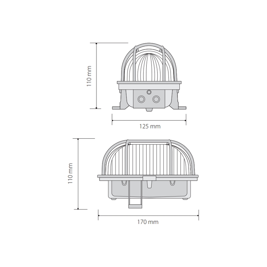 Outdoor ceiling light OVAL 1xE27/60W/230V IP44