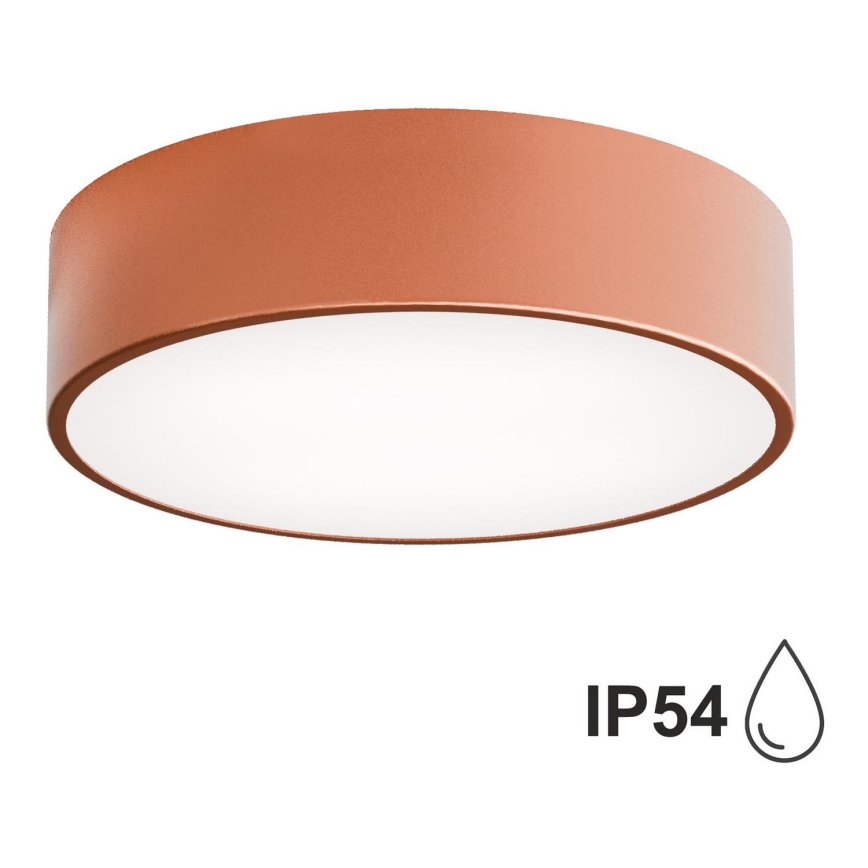 Outdoor ceiling light with a sensor CLEO 2xE27/24W/230V d. 30 cm copper IP54