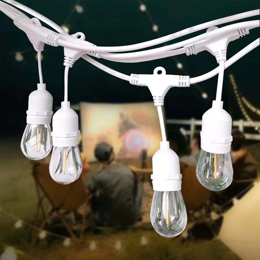 Outdoor chain STRING 15xE27/40W/230V 15m IP65