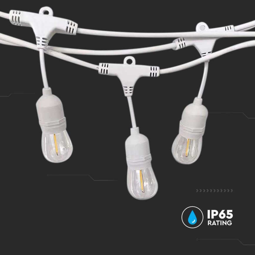 Outdoor chain STRING 15xE27/40W/230V 15m IP65