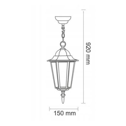 Outdoor chandelier 1xE27/20W/230V IP43 black