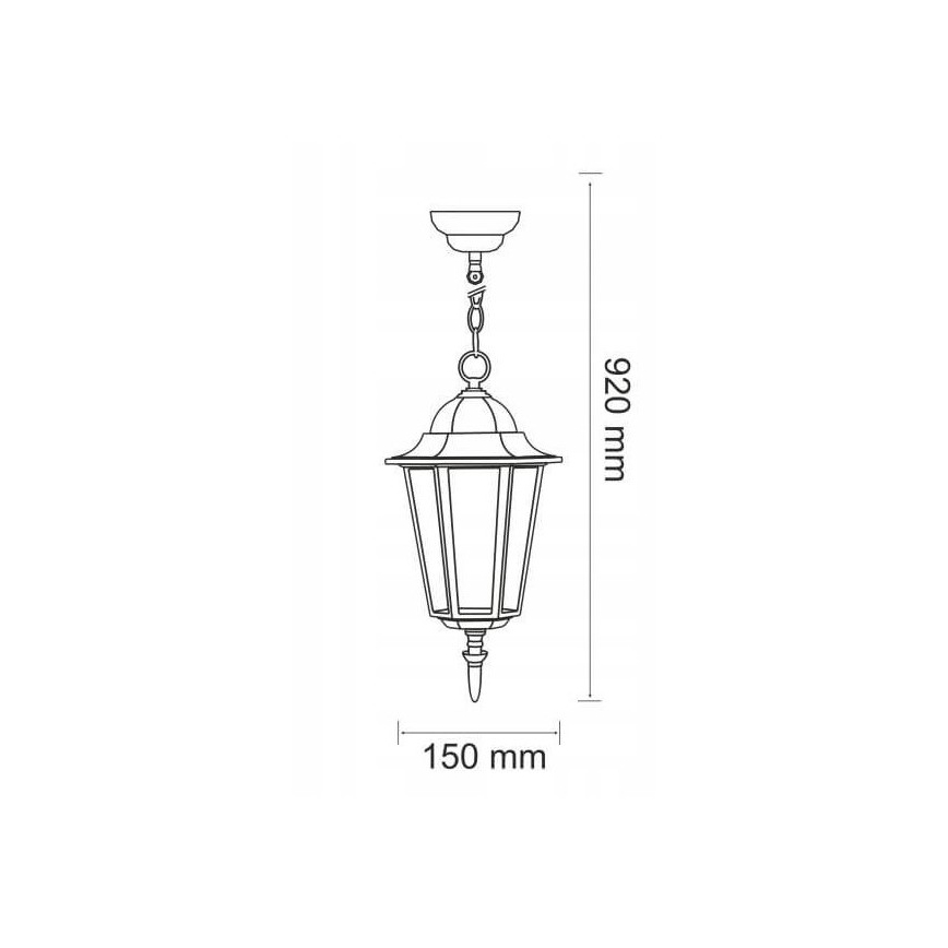 Outdoor chandelier 1xE27/20W/230V IP43 black