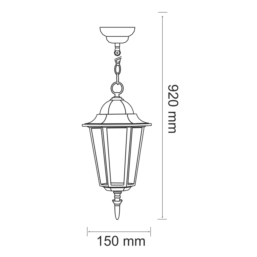 Outdoor chandelier 1xE27/20W/230V IP43 patina