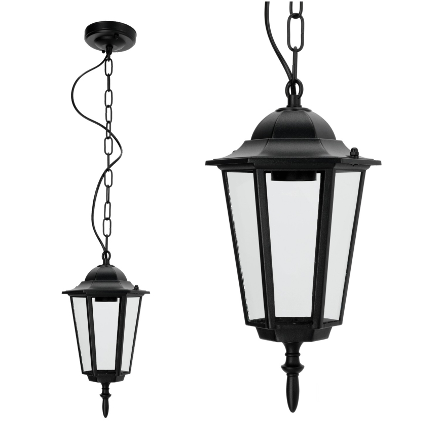 Outdoor chandelier on a chain 1xE27/60W/230V black
