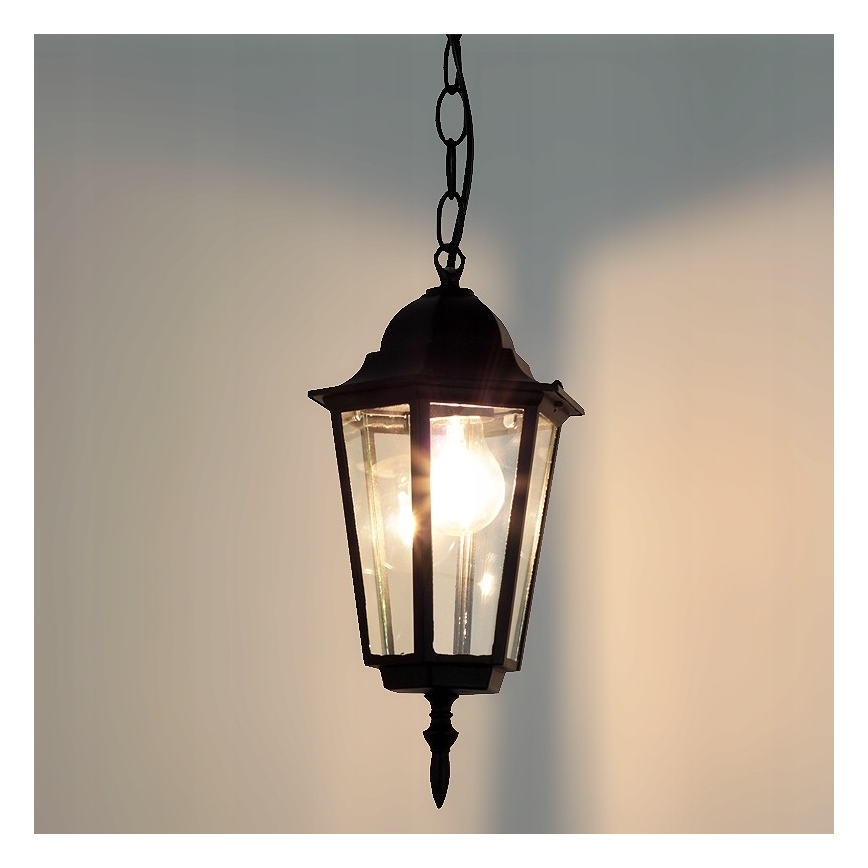 Outdoor chandelier on a chain 1xE27/60W/230V black