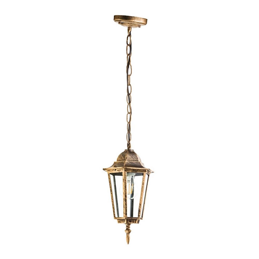Outdoor chandelier on a chain 1xE27/60W/230V golden IP44