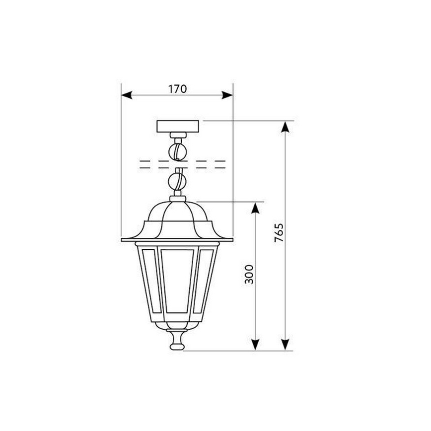 Outdoor chandelier on a chain 1xE27/60W/230V golden IP44