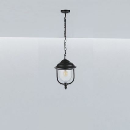 Outdoor chandelier on a chain 1xE27/60W/230V IP44 black