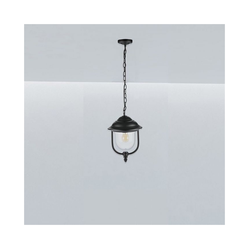 Outdoor chandelier on a chain 1xE27/60W/230V IP44 black