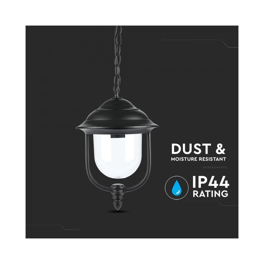 Outdoor chandelier on a chain 1xE27/60W/230V IP44 black