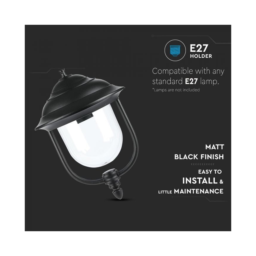 Outdoor chandelier on a chain 1xE27/60W/230V IP44 black