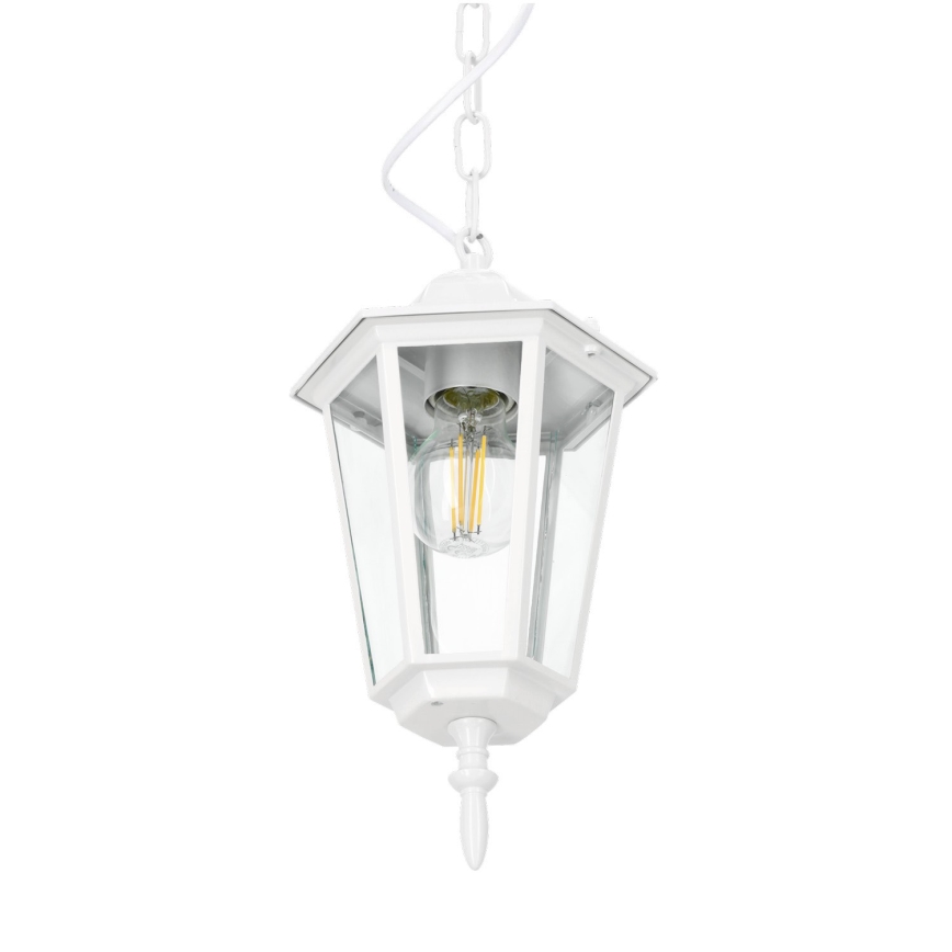 Outdoor chandelier on a chain 1xE27/60W/230V IP44 white