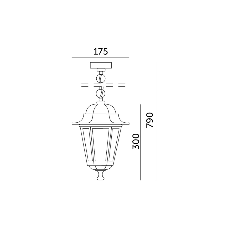 Outdoor chandelier on a chain 1xE27/60W/230V IP44 white