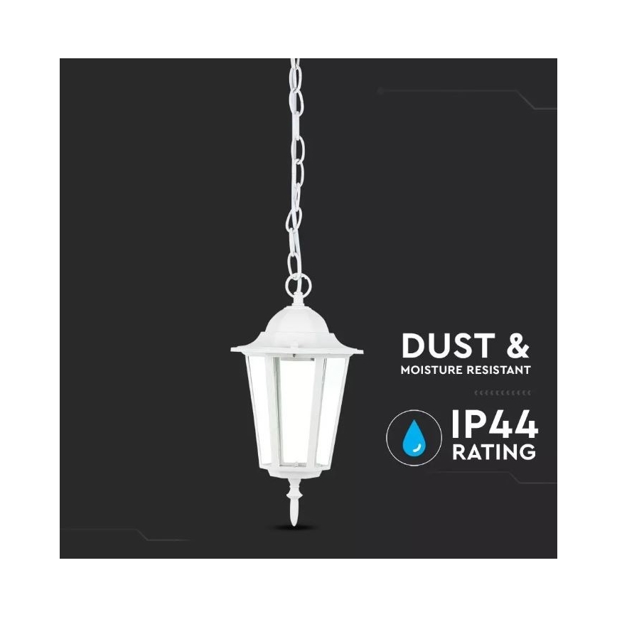 Outdoor chandelier on a chain 1xE27/60W/230V IP44 white