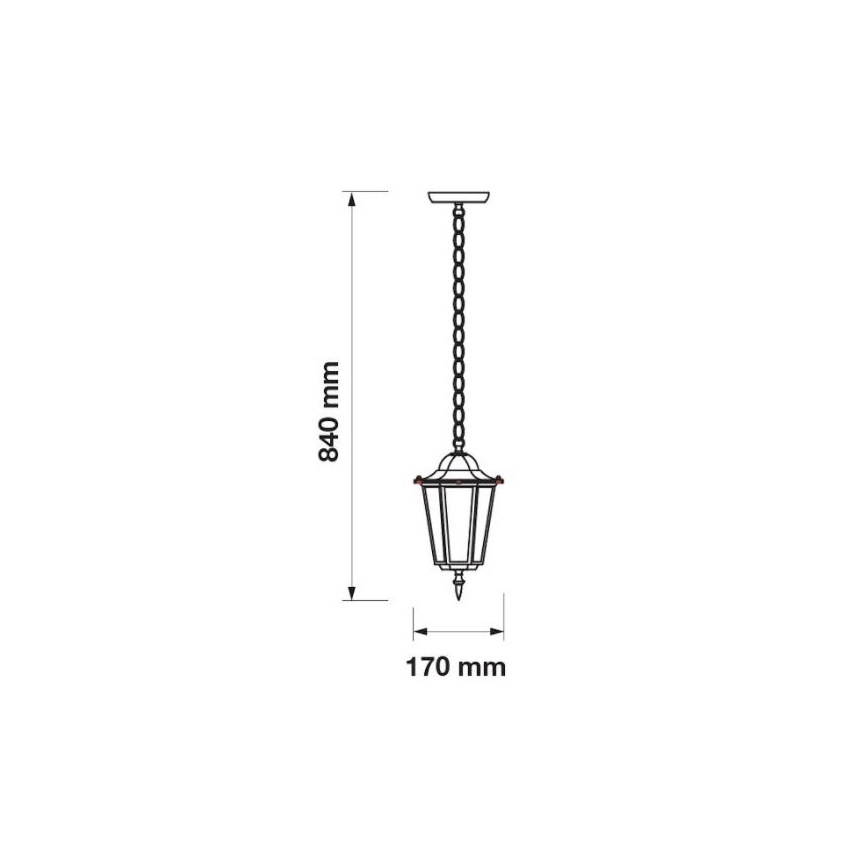 Outdoor chandelier on a chain 1xE27/60W/230V IP44 white