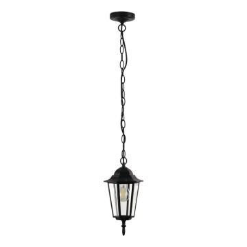 Outdoor chandelier on a chain ARRAIA 1xE27/15W/230V IP44 black