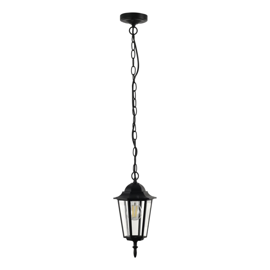 Outdoor chandelier on a chain ARRAIA 1xE27/15W/230V IP44 black