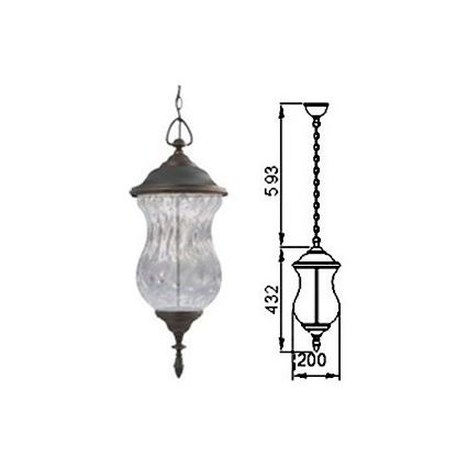 Outdoor chandelier on a chain MARSYLIA 3xLED/3W/230V