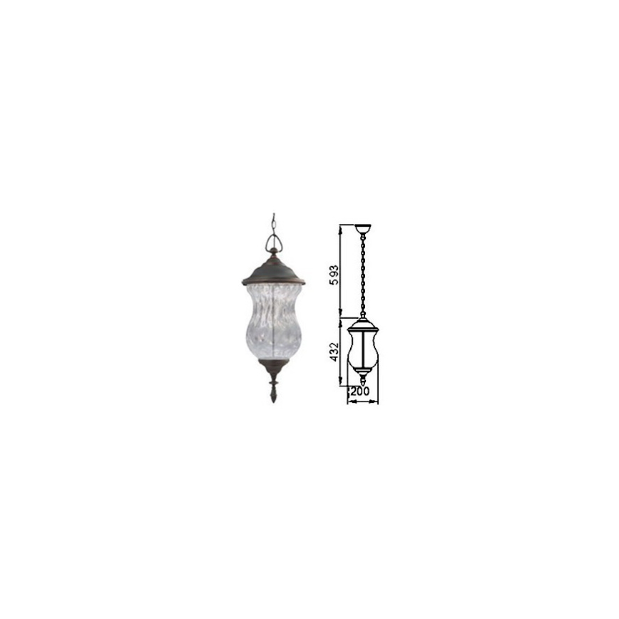Outdoor chandelier on a chain MARSYLIA 3xLED/3W/230V