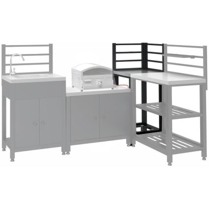 Outdoor corner module 47x47x123 cm black/stainless steel