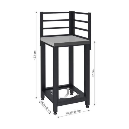 Outdoor corner module 47x47x123 cm black/stainless steel