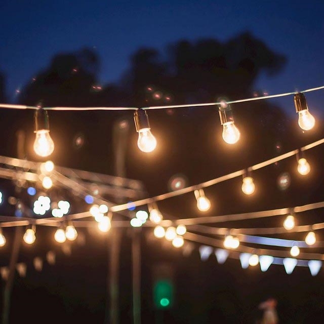 Outdoor decorative chain GARLAND 12 m 10xE27/15W/230V IP44