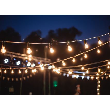 Outdoor decorative chain GARLAND 12 m 10xE27/15W/230V IP44