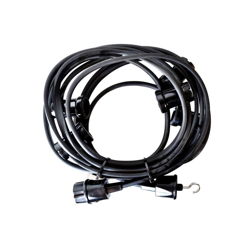 Outdoor decorative chain GARLAND 12 m 10xE27/15W/230V IP44