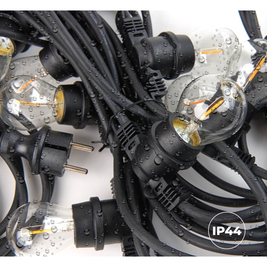 Outdoor decorative chain MIMOSA 10xE27/1,3W/230V IP44 10 m