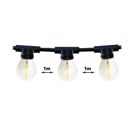 Outdoor decorative chain MIMOSA 10xE27/1,3W/230V IP44 10 m