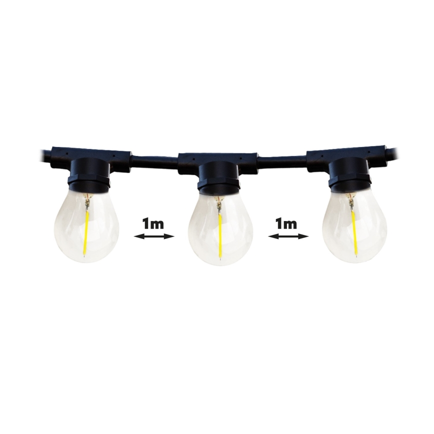 Outdoor decorative chain MIMOSA 10xE27/1,3W/230V IP44 10 m