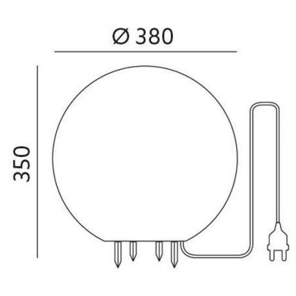Outdoor decorative light GARDEN BALL 1xE27/40W/230V IP65 d. 38 cm