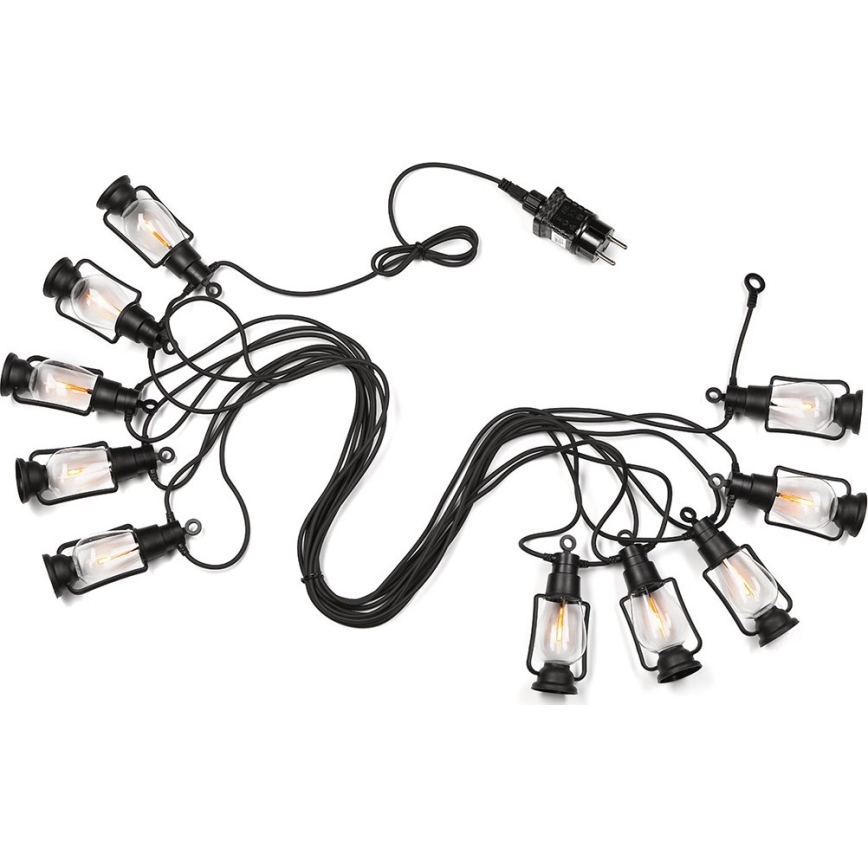 Outdoor decorative string lights GIRLANDA, 10 LEDs, 10 m, IP44, warm white