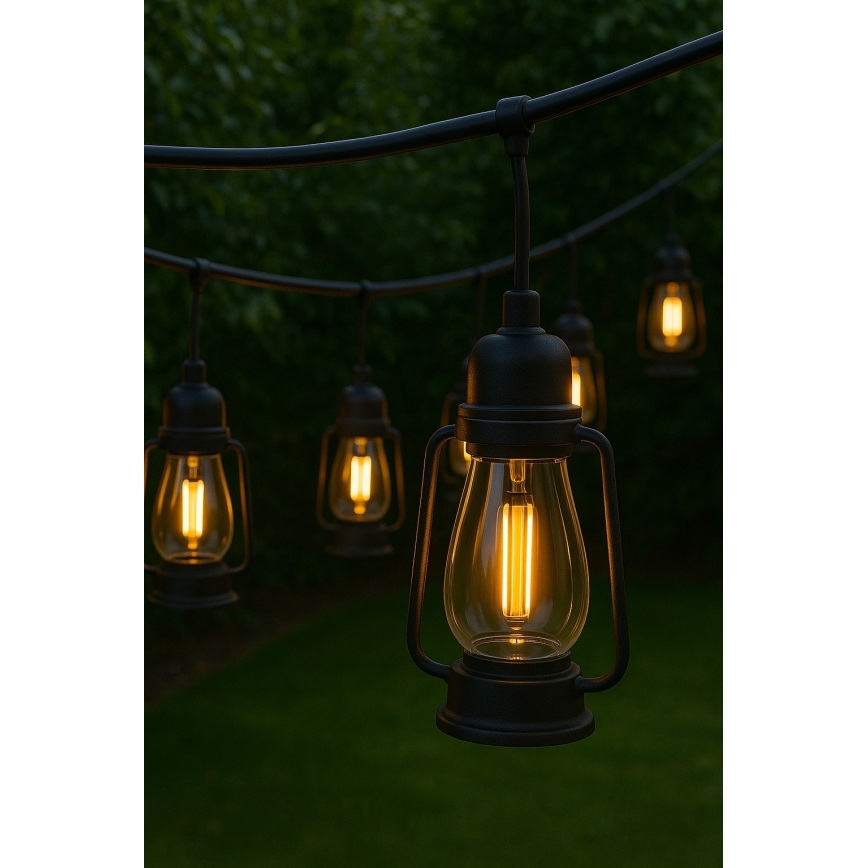 Outdoor decorative string lights GIRLANDA, 10 LEDs, 10 m, IP44, warm white