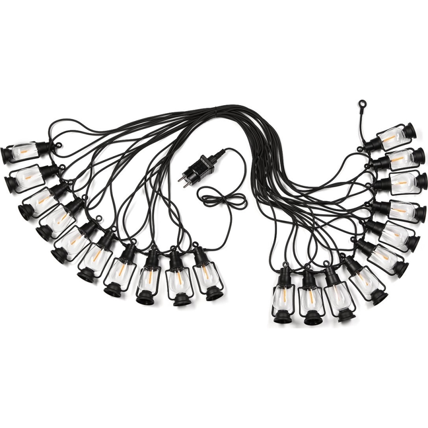 Outdoor decorative string lights GIRLANDA 20× LED, 20 m, IP44, Warm White