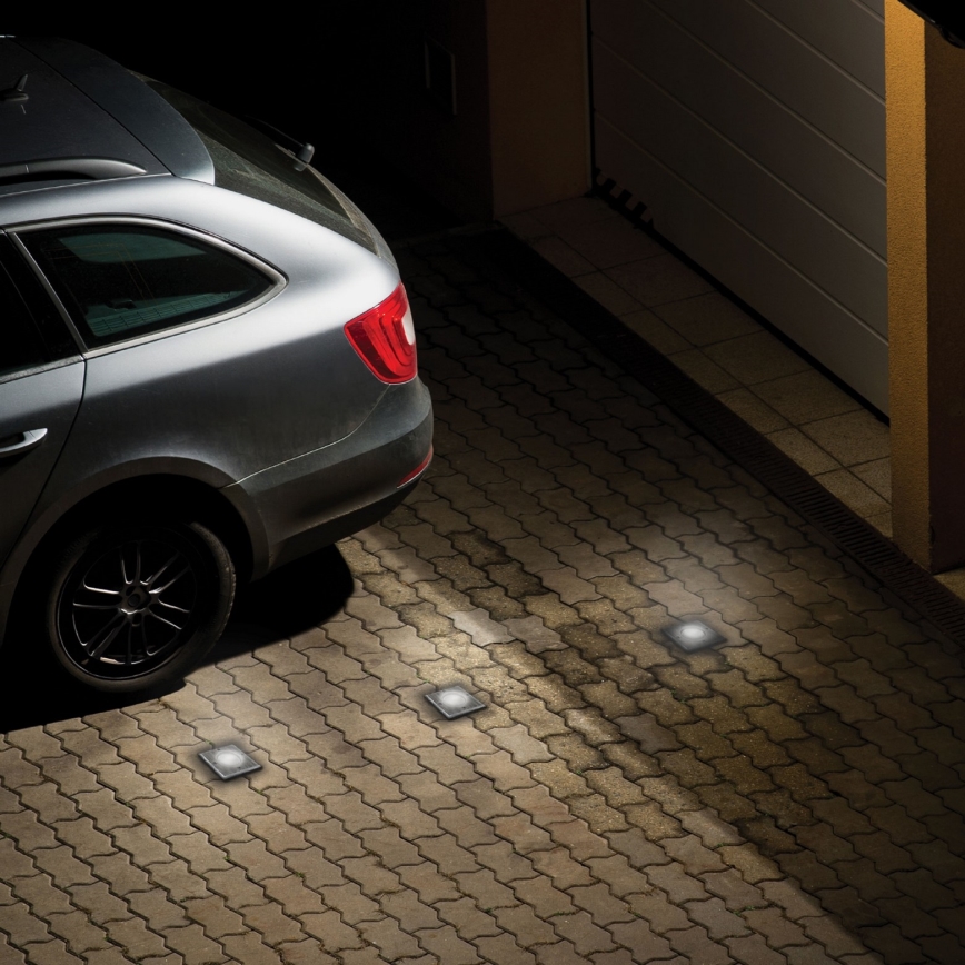 Outdoor driveway light LUKKA CONNECT 1xGU10/4W/230V IP67 matte chrome angular