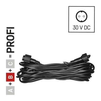 Outdoor extension cable for connecting chains, 10 m, IP44, black