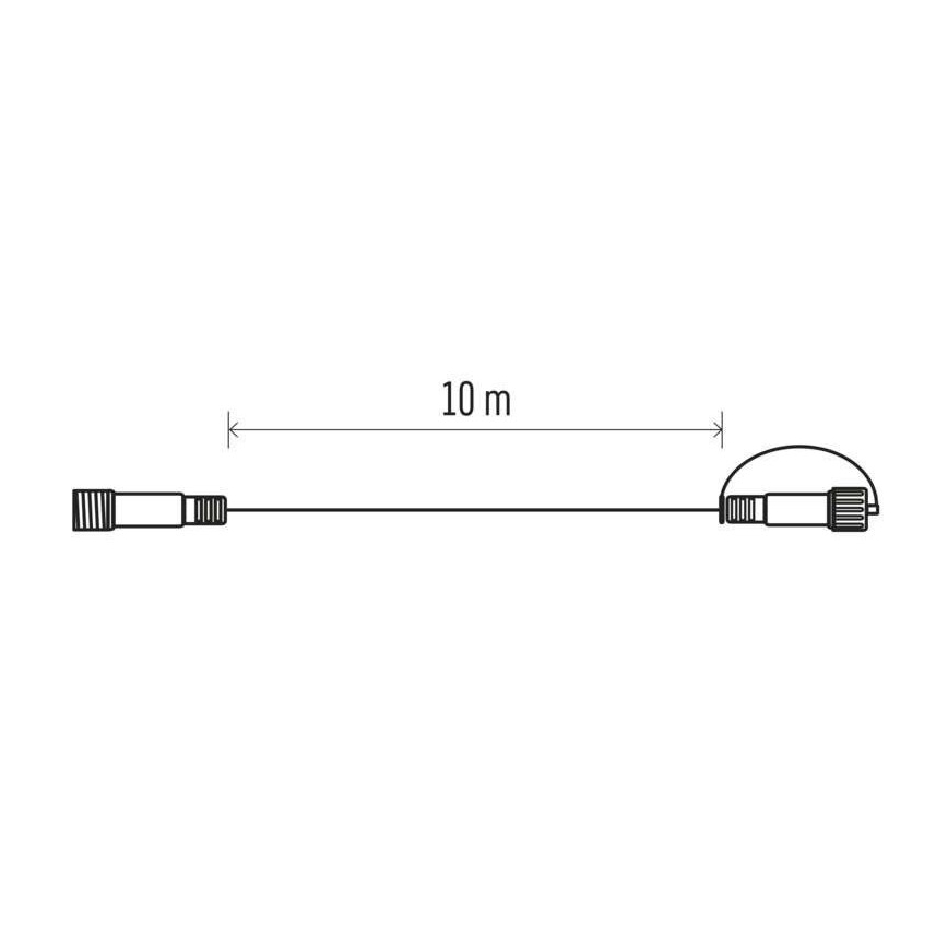 Outdoor extension cable for connecting chains, 10 m, IP44, black