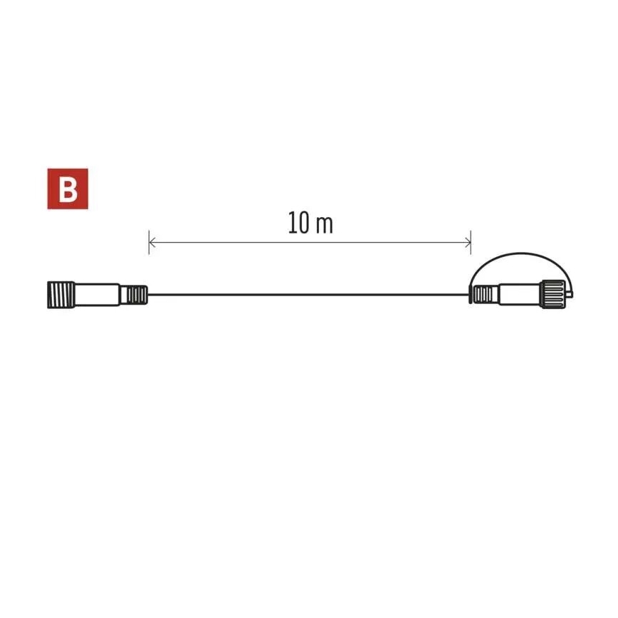 Outdoor extension cable for connecting chains 10 m IP44