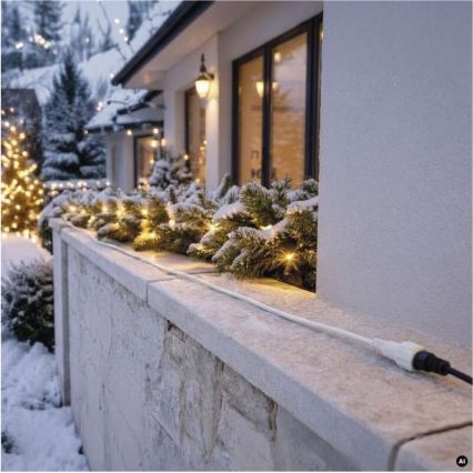 Outdoor extension cable for linking string lights, 10 m, IP44, white