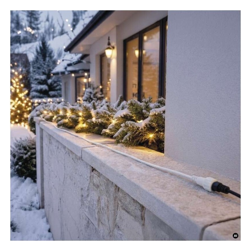 Outdoor extension cable for string lights 10 m IP44 white