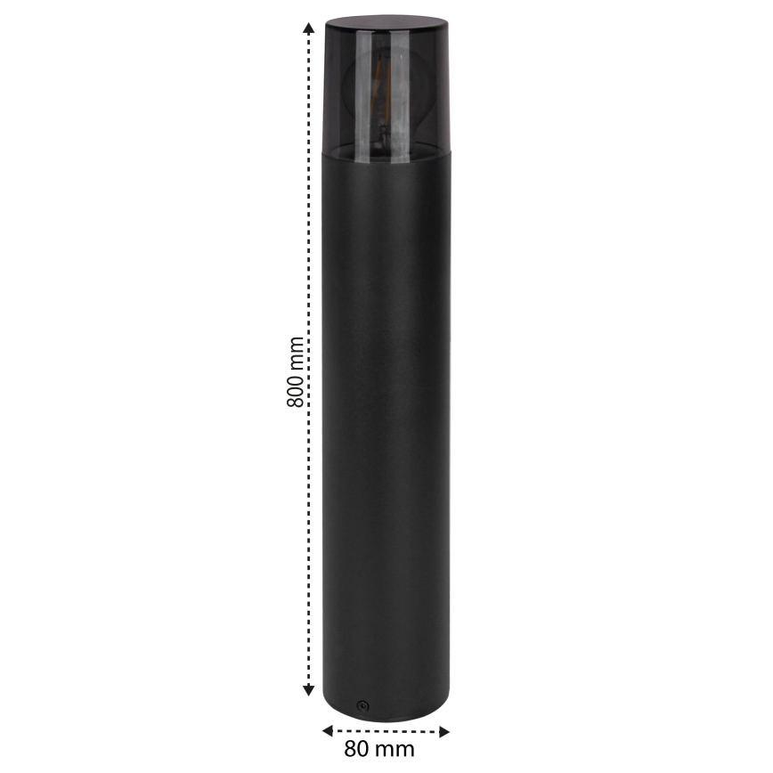 Outdoor lamp 1x E27/40W/230V, IP44, 80 cm, Black/Smoked