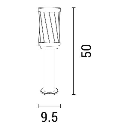Outdoor lamp 1xE27/15W/230V 50 cm IP44 black