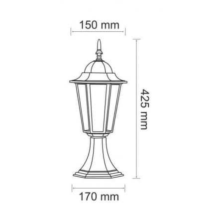 Outdoor lamp 1xE27/20W/230V IP43 42,5 cm black