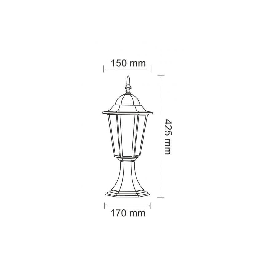 Outdoor lamp 1xE27/20W/230V IP43 42,5 cm black