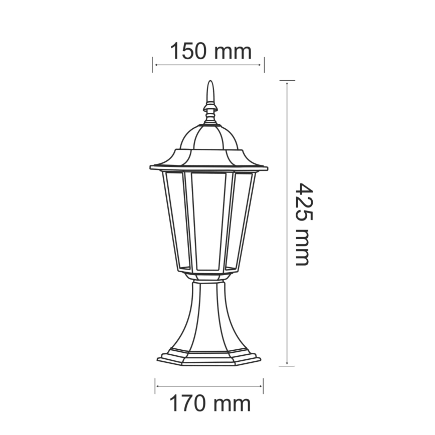 Outdoor lamp 1xE27/20W/230V IP43 42,5 cm patina