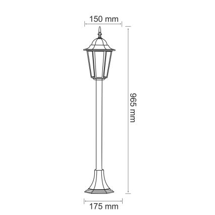 Outdoor lamp 1xE27/20W/230V IP43 96,5 cm black