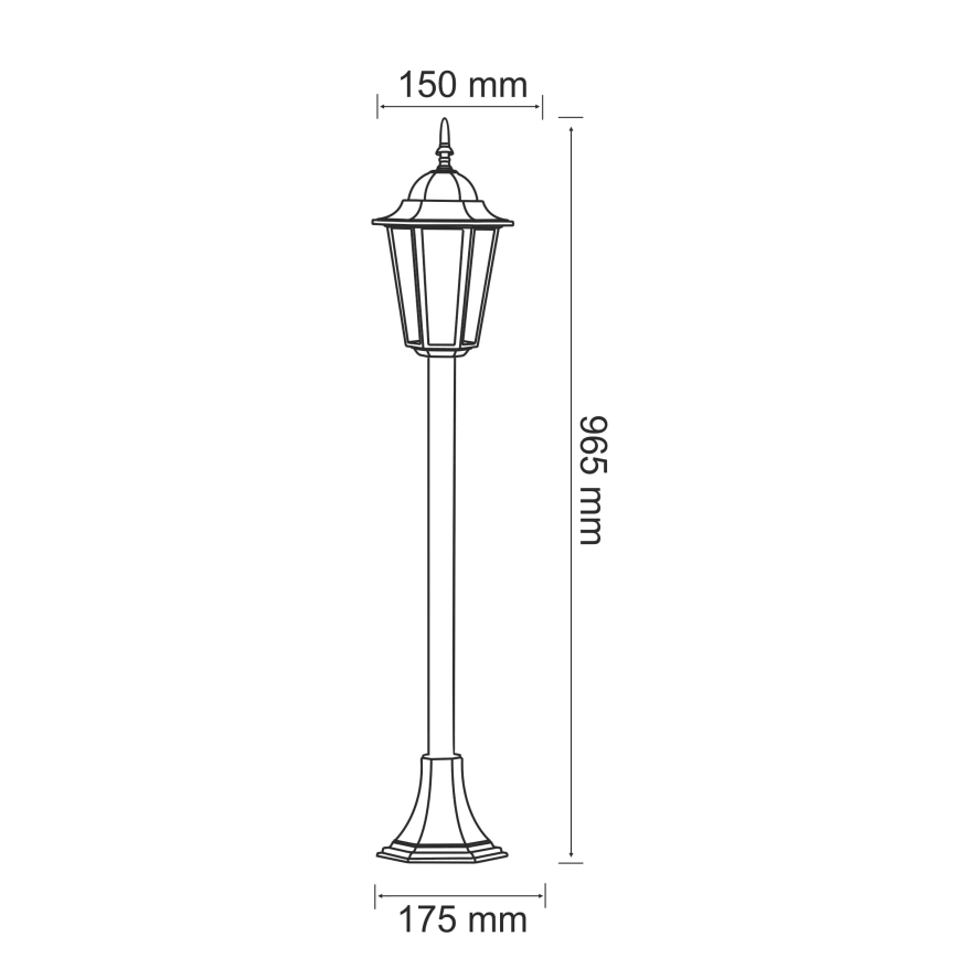 Outdoor lamp 1xE27/20W/230V IP43 96,5 cm black